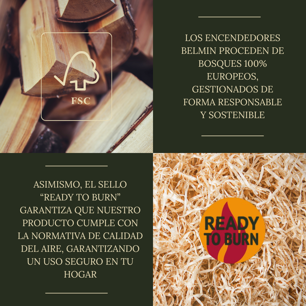Encendedores Naturales – Fuego Limpio, Cálido y 100% Ecológico | BELMIN