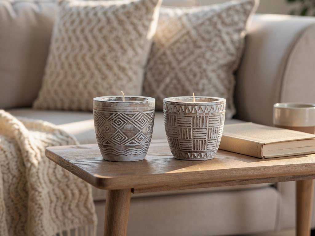 Velas con Recipiente de Madera (2 unidades) | DKD Home Decor