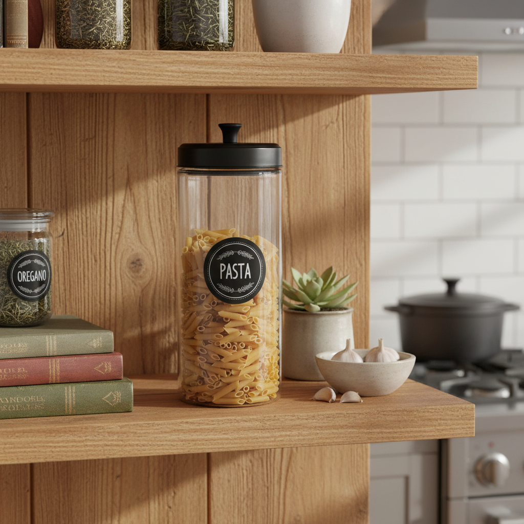 Set de 4 Botes de Cristal con Tapa en Metal Negro | Home ESPRIT