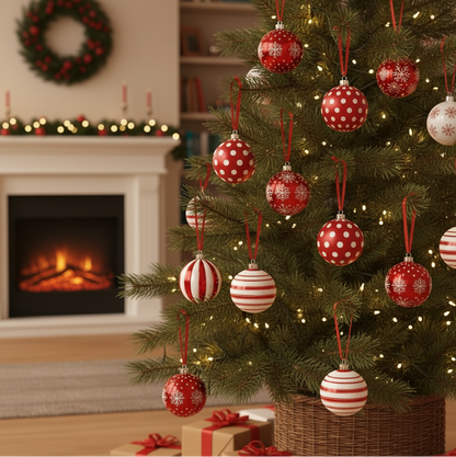 Bolas de Navidad Blanco&Rojo (14 Piezas) | Home ESPRIT