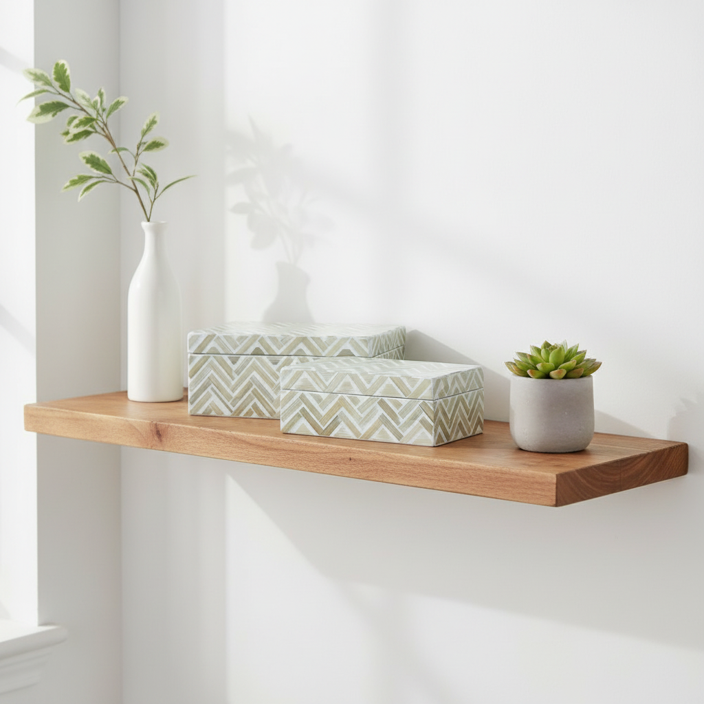 Juego de Cajas Decorativas Blanco Marrón Resina Bambú Tropical (2 Unidades) |  Home ESPRIT