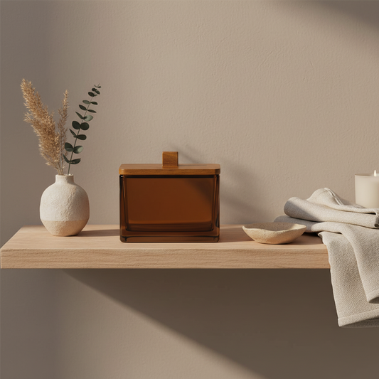 Caja Decorativa Cristal Marrón | Andrea House