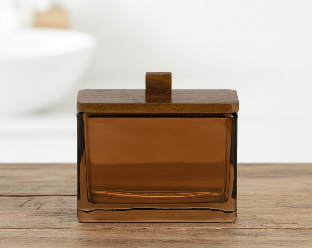 Caja Decorativa Cristal Marrón | Andrea House