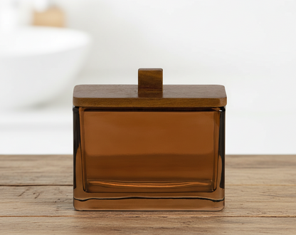 Caja Decorativa Cristal Marrón | Andrea House