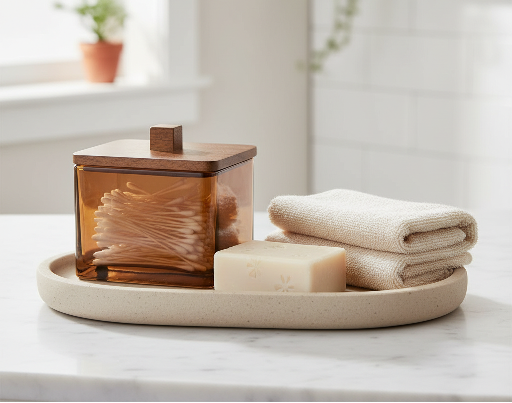 Caja Decorativa Cristal Marrón | Andrea House