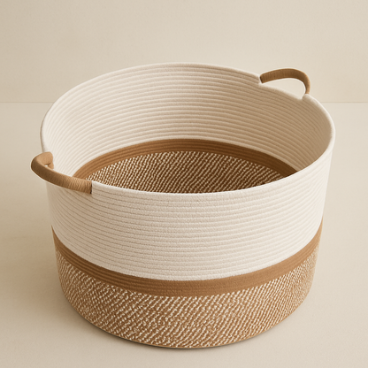 Cesta XL de Algodón en Tonos Neutros | BELMIN