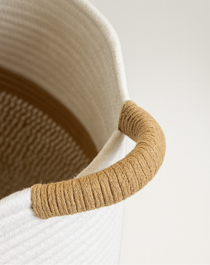 Cesta XL de Algodón en Tonos Neutros | BELMIN