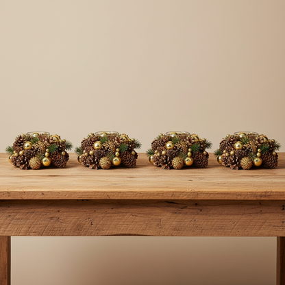 Set de 4 Portavelas Navideño | Krist+