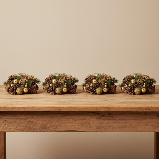 Set de 4 Portavelas Navideño | Krist+