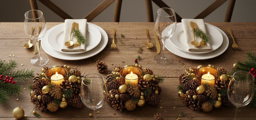 Set de 4 Portavelas Navideño | Krist+