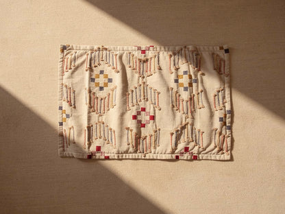 Funda de Cojín Rectangular Beige con Bordado Geométrico 60 x 40 cm | DKD Home Decor 60 x 1 x 40 cm Beige