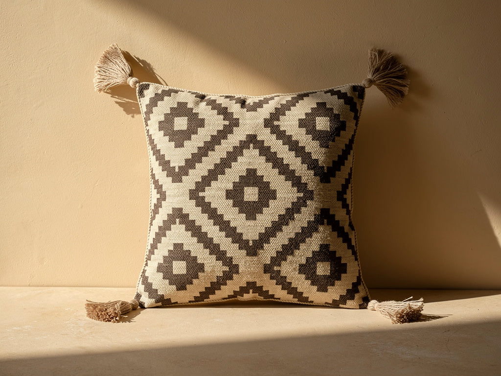 Cojín Boho Estampado Geométrico 45x45 cm | Home ESPRIT