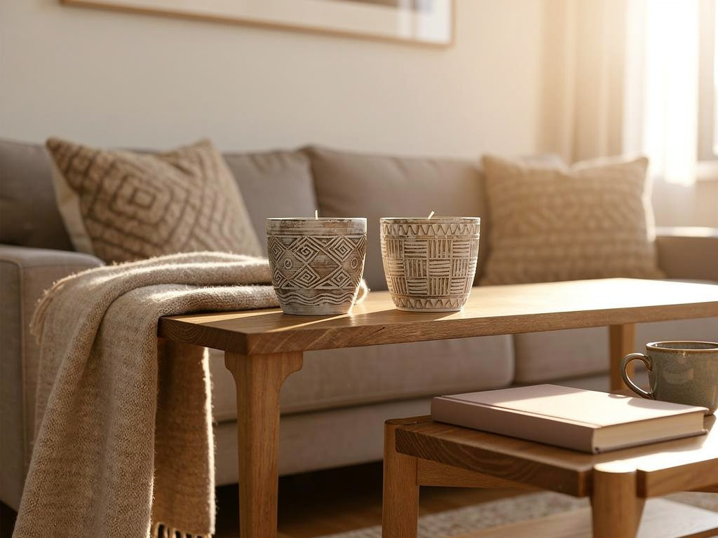 Velas con Recipiente de Madera (2 unidades) | DKD Home Decor