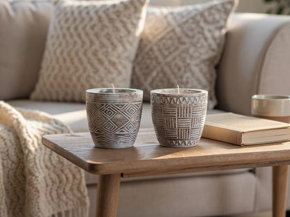 Velas con Recipiente de Madera (2 unidades) | DKD Home Decor